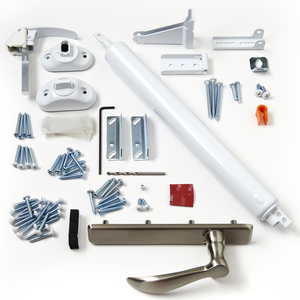 Nickel Lever and White Interior Handle and Closer