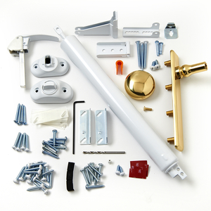 Brass Knob and White Interior Handle and Closer