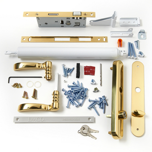 Mortised Brass Handle and White Closer Kit - 41591