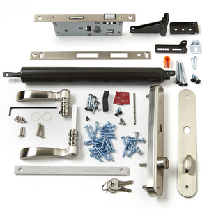Mortised Nickel Handle and Black Closer Kit - 42158