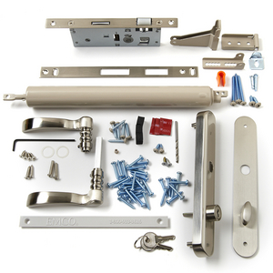 Mortised Nickel Handle and Sandtone Closer Kit - 41595