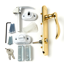 Surface Mount, Storm Door Brass-White Handle - 36863