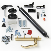 Brass Lever and Bronze Interior Handle and Closer