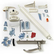 Nickel Lever and Almond Interior Handle and Closer