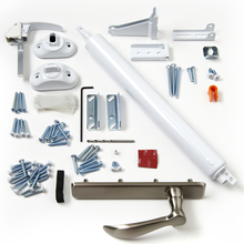 Nickel Lever and White Interior Handle and Closer