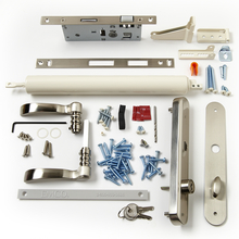Mortised Nickel Handle and Almond Closer Kit - 41592