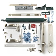 Mortised Nickel Handle & Forest Green Closer-41594