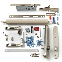 Mortised Nickel Handle and Sandtone Closer Kit - 41595