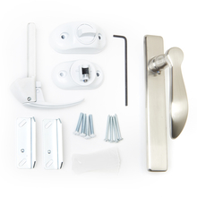 Nickel Surface Mount Handle, white interior for Wood Core Storm Doors