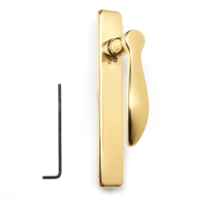 Brass Lever Surface Mount Handle, white interior for Wood Core Storm Doors
